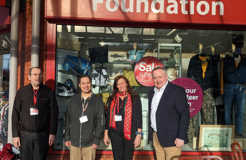 MS visits local charity shop to show support for lifesaving CPR campaign 