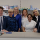 Politicians visit re- opened pharmacy damaged by fire five weeks ago