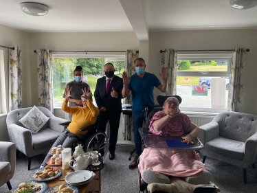 MS meets and joins in activities with residents of Colwyn Bay home