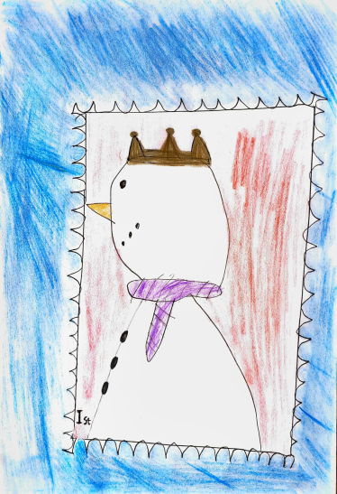  Colwyn Bay school boy designs Christmas card fit for a King