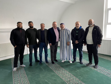 MS visits North Wales Mosque following summer of Anti-Muslim violence