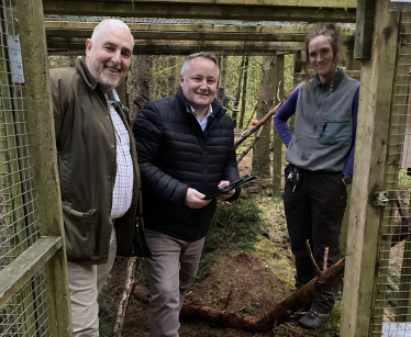 MS visits Denbighshire forest to monitor release of Red Squirrels